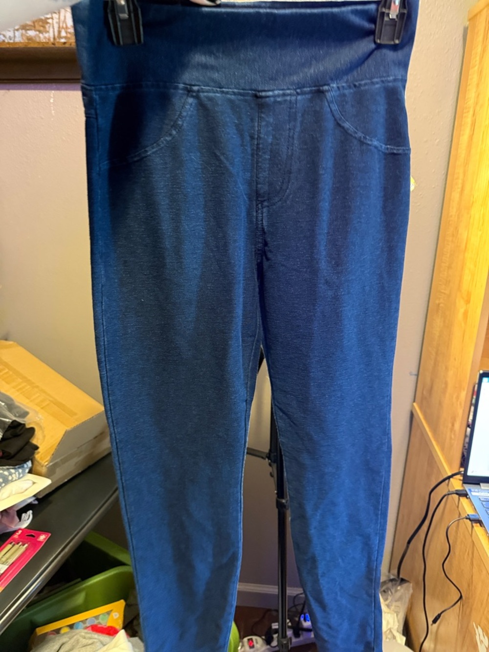 Dark Blue Stretch Ponte Leggings